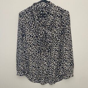 J. Crew 100% Silk Leopard Print Women's Blouse